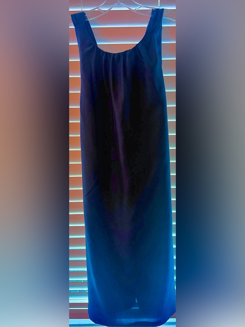 Banana Republic Halter Twist-Back Silk Shift Dress in navy blue (with POCKETS!)